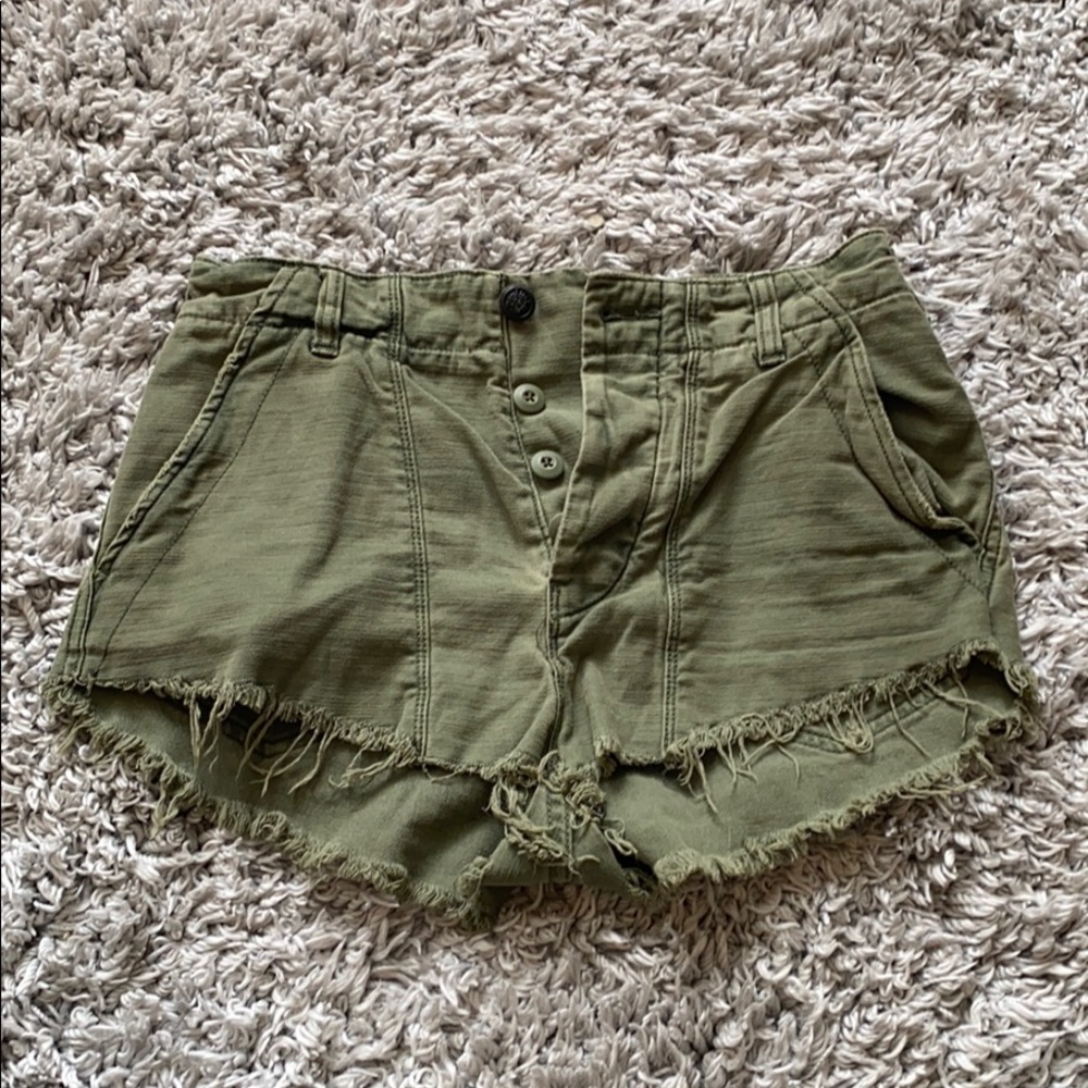 Free people army green shorts